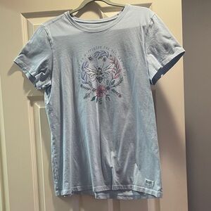 Life Is Good Sky Blue Floral Short Sleeve Tee